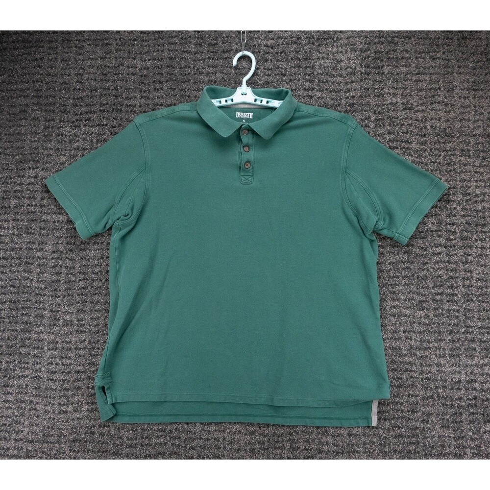 Duluth Trading Polo Shirt Mens XL Green 100% Cotton Pique Casual Dad Workwear